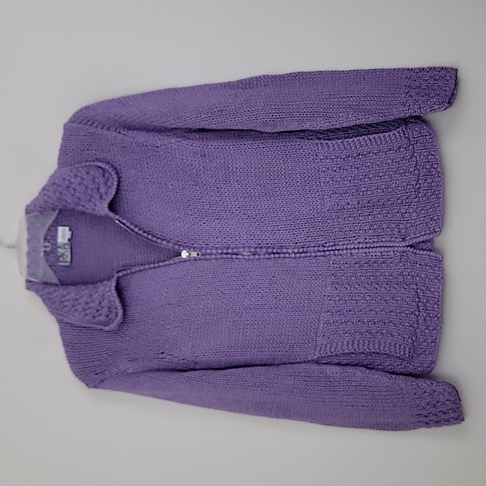 Irka Silk & Cashmere Zip Up Knit  Cardigan Sweater S